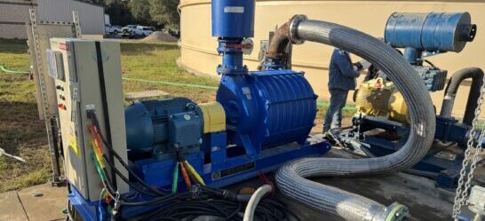 Belt press repair vehicle by Premier Wastewater & Septic for wastewater treatment maintenance.